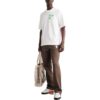 Off-White Men’ s SS22 Diagonal Arrow Spray Painting Short Sleeve Loose Fit White T-Shirt