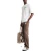 Off-White Men’ s SS22 Diagonal Arrow Spray Painting Short Sleeve Loose Fit White T-Shirt