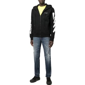 Off-White Men’ s SS22 Diagonal Stripes Printing Zipper Jacket Version Black Off-White Men’ s SS22 Diagonal Stripes Printing Zipper Jacket Version Black