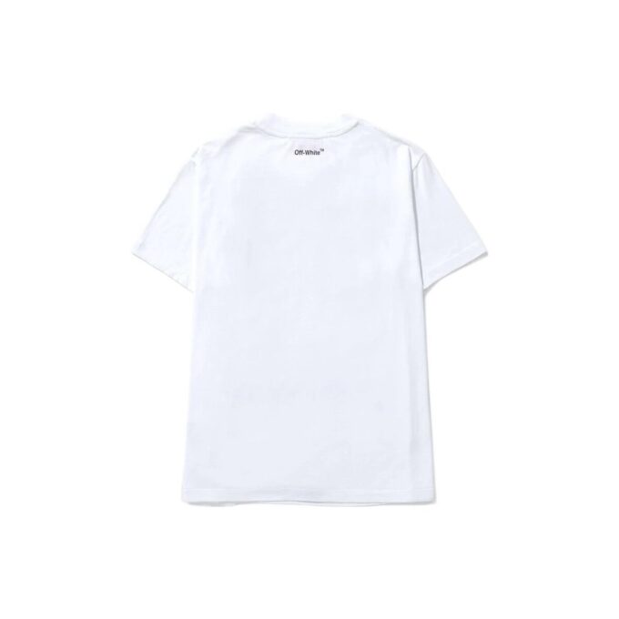 Off-White Men’ s SS22 Elizabeth Printing Round Neck Pullover Short Sleeve White T-Shirt