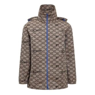 Off-White Men’ s SS22 Geometry Full Print Zipper Hooded Jacket Loose Fit Beige Off-White Men’ s SS22 Geometry Full Print Zipper Hooded Jacket Loose Fit Beige