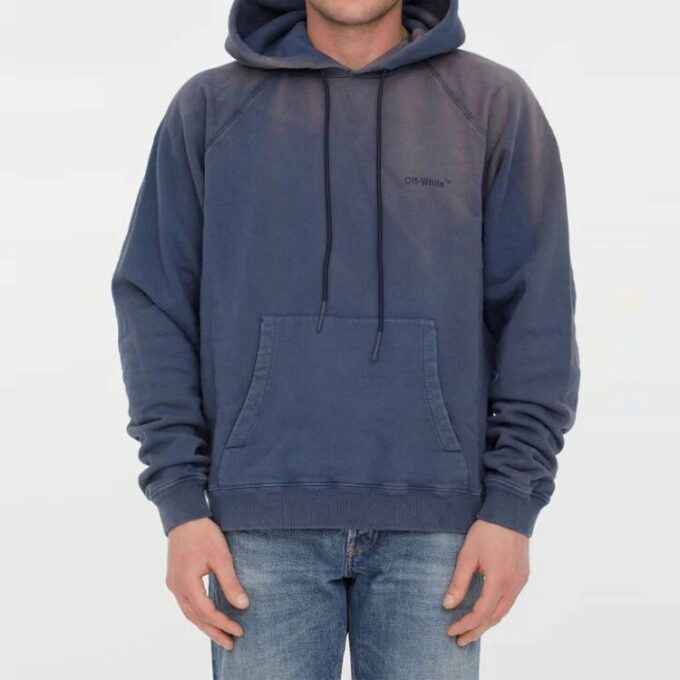 Off-White Men’ s SS22 Gradient Raglan Sleeve Pullover Blue