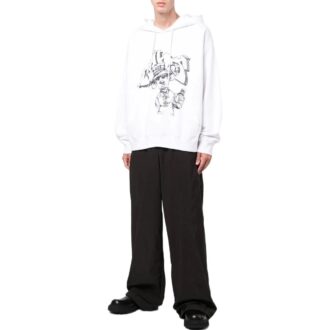 Off-White Men’ s SS22 Graffiti Printing Drawstring Loose Fit White Off-White Men’ s SS22 Graffiti Printing Drawstring Loose Fit White