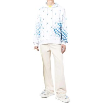 Off-White Men’ s SS22 Grid Logo Printing Pullover Version Blue White Off-White Men’ s SS22 Grid Logo Printing Pullover Version Blue White