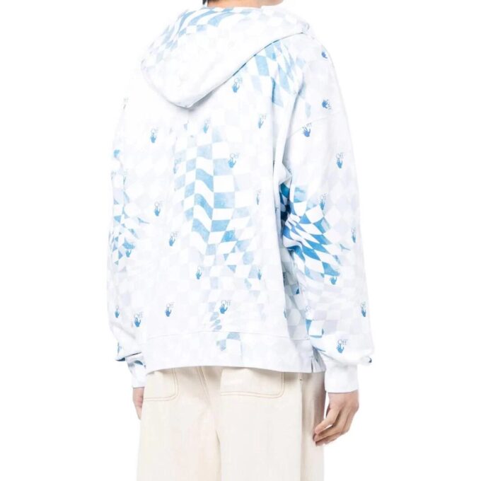 Off-White Men’ s SS22 Grid Logo Printing Pullover Version Blue White