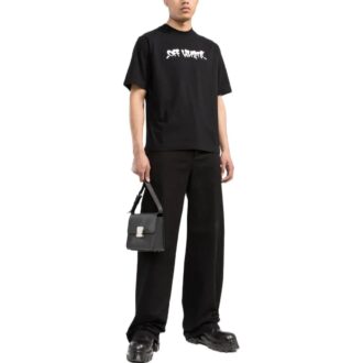 Off-White Men’ s SS22 Logo Alphabet Printing Short Sleeve Black T-Shirt Off-White Men’ s SS22 Logo Alphabet Printing Short Sleeve Black T-Shirt