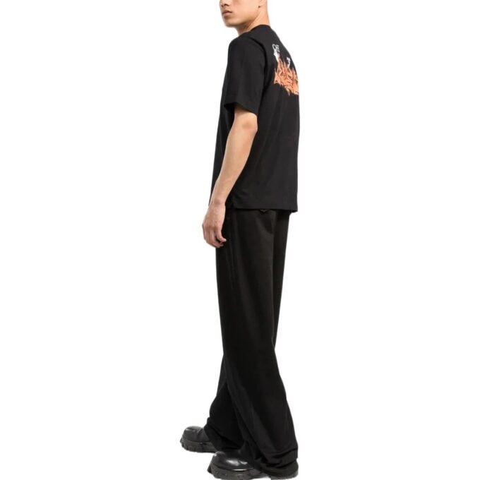 Off-White Men’ s SS22 Logo Alphabet Printing Short Sleeve Black T-Shirt