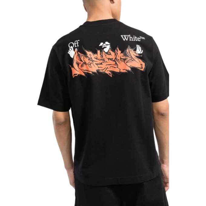 Off-White Men’ s SS22 Logo Alphabet Printing Short Sleeve Black T-Shirt