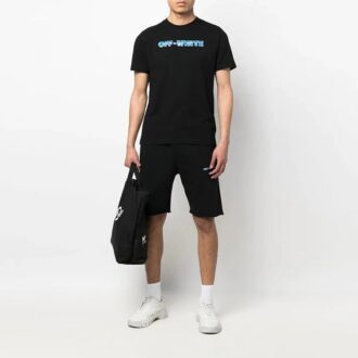 Off-White Men’ s SS22 Logo Arrow Printing Casual Straight Shorts Loose Fit Black Off-White Men’ s SS22 Logo Arrow Printing Casual Straight Shorts Loose Fit Black