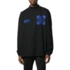 Off-White Men’ s SS22 Logo Arrow Printing Half Turtleneck Long Sleeves Black T-Shirt