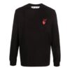 Off-White Men’ s SS22 Logo Arrow Printing Round Neck Pullover Long Sleeves Version Black