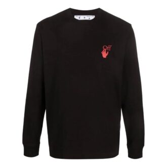 Off-White Men’ s SS22 Logo Arrow Printing Round Neck Pullover Long Sleeves Version Black Off-White Men’ s SS22 Logo Arrow Printing Round Neck Pullover Long Sleeves Version Black