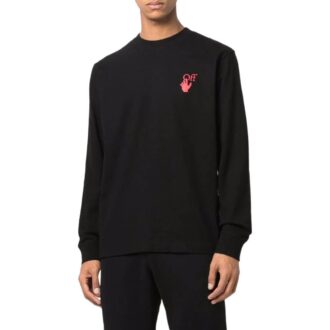 Off-White Men’ s SS22 Logo Arrow Printing Round Neck Pullover Long Sleeves Version Black Off-White Men’ s SS22 Logo Arrow Printing Round Neck Pullover Long Sleeves Version Black