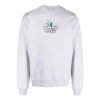 Off-White Men’ s SS22 Logo Cartoon Printing Round Neck Pullover Loose Fit Gray