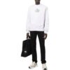 Off-White Men’ s SS22 Logo Cartoon Printing Round Neck Pullover Loose Fit Gray