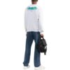 Off-White Men’ s SS22 Logo Cartoon Printing Round Neck Pullover Loose Fit Gray