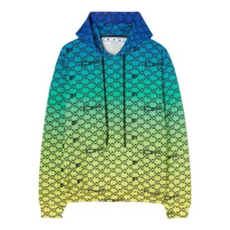 Off-White Men’ s SS22 Logo Full Print Gradient Loose Fit Pullover Gradient