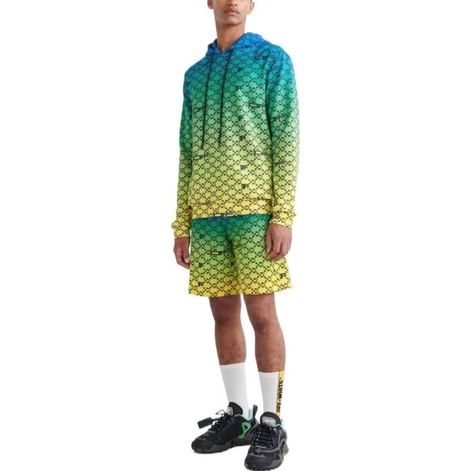 Off-White Men’ s SS22 Logo Full Print Gradient Loose Fit Pullover Gradient