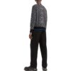 Off-White Men’ s SS22 Logo Intarsia Knit Round Neck Long Sleeves Wool Sweater Black