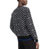 Off-White Men’ s SS22 Logo Intarsia Knit Round Neck Long Sleeves Wool Sweater Black