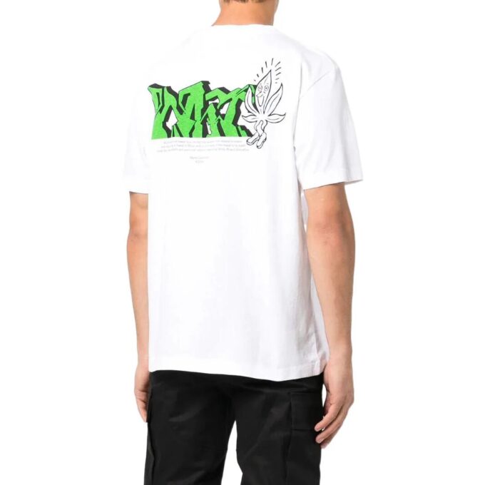 Off-White Men’ s SS22 Logo Pattern Printing Short Sleeve White T-Shirt
