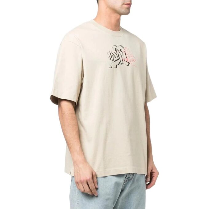 Off-White Men’ s SS22 Logo Pattern Round Neck Short Sleeve Version White T-Shirt