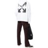 Off-White Men’ s SS22 Logo Printing Arrow Pattern Hooded Long Sleeves Version White
