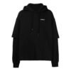Off-White Men’ s SS22 Logo Printing Hooded Long Sleeves Version Black