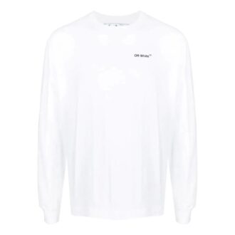 Off-White Men’ s SS22 Logo Printing Long Sleeves White T-Shirt