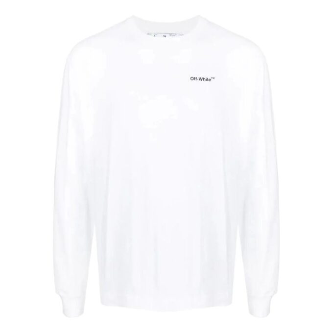 Off-White Men’ s SS22 Logo Printing Long Sleeves White T-Shirt