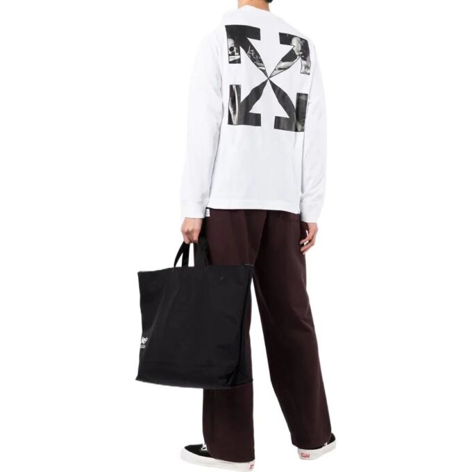 Off-White Men’ s SS22 Logo Printing Long Sleeves White T-Shirt
