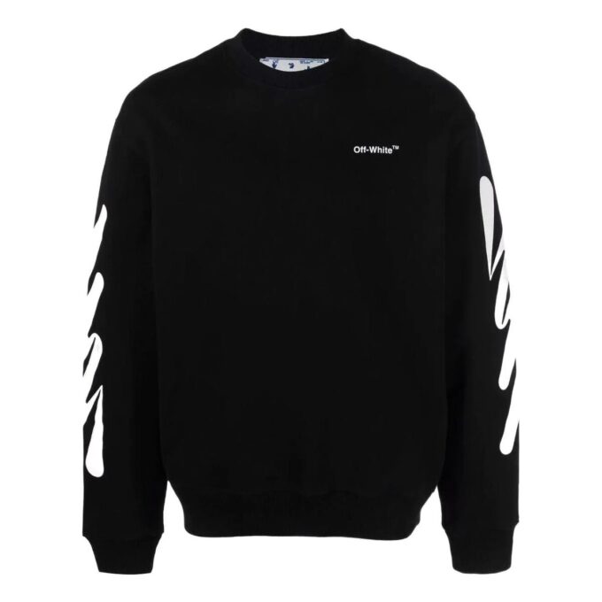 Off-White Men’ s SS22 Logo Printing Round Neck Black