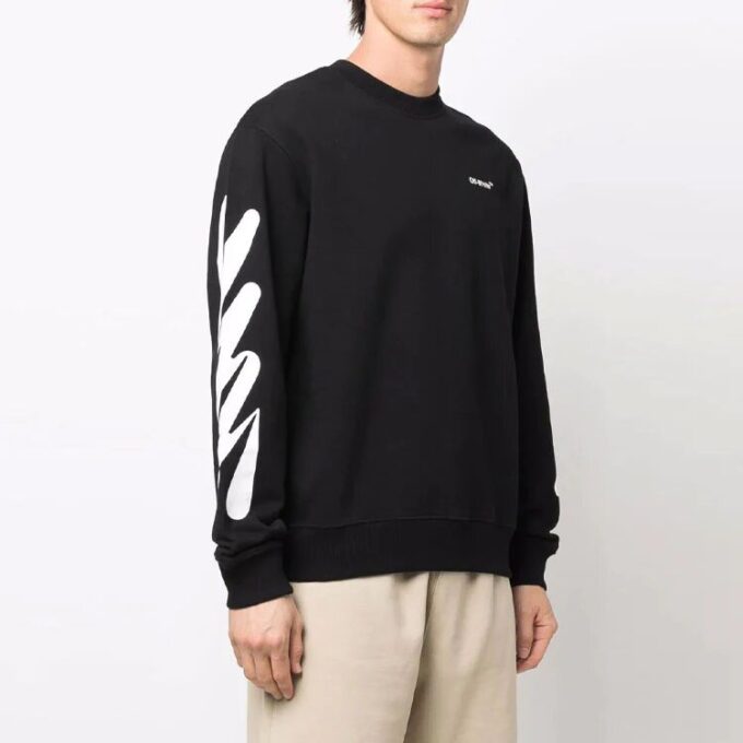 Off-White Men’ s SS22 Logo Printing Round Neck Black