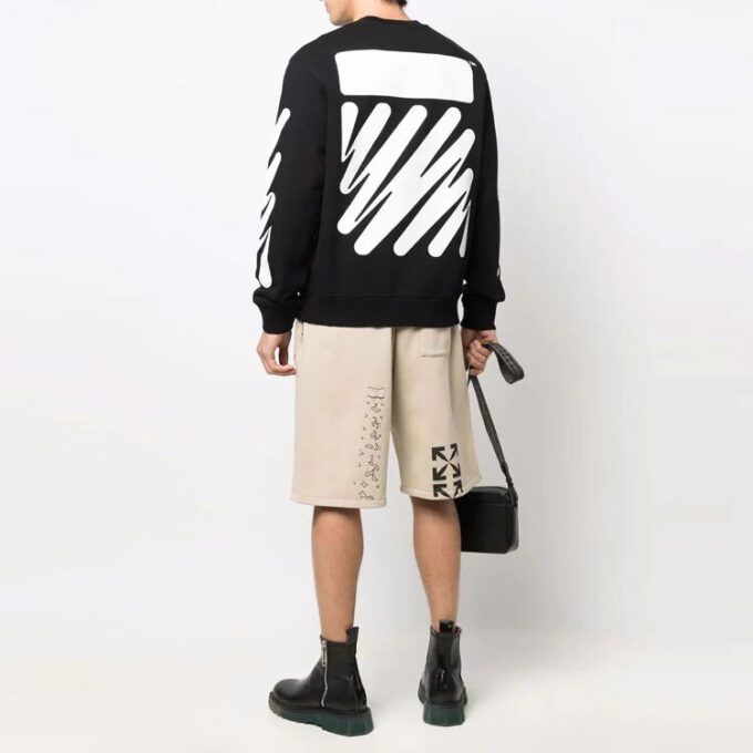 Off-White Men’ s SS22 Logo Printing Round Neck Black