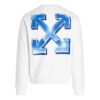 Off-White Men’ s SS22 Logo Printing Round Neck Pullover Hoodless Loose Fit White