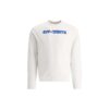 Off-White Men’ s SS22 Logo Printing Round Neck Pullover Hoodless Loose Fit White