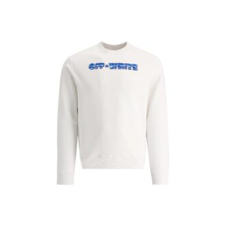 Off-White Men’ s SS22 Logo Printing Round Neck Pullover Hoodless Loose Fit White Off-White Men’ s SS22 Logo Printing Round Neck Pullover Hoodless Loose Fit White