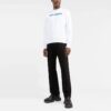 Off-White Men’ s SS22 Logo Printing Round Neck Pullover Hoodless Loose Fit White