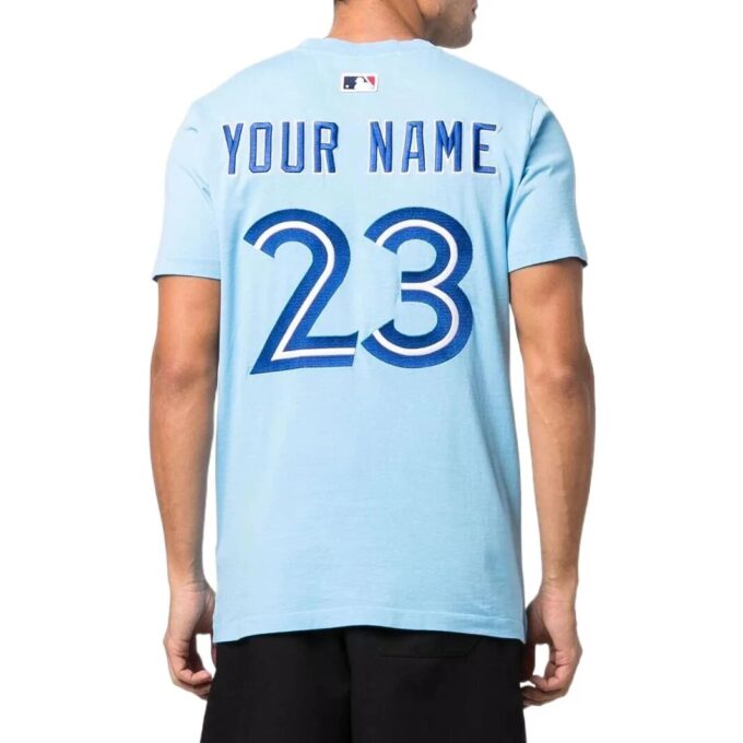 Off-White Men’ s SS22 Logo Printing Short Sleeve Blue T-Shirt