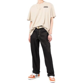 Off-White Men’ s SS22 Logo Printing Short Sleeve Light Brown T-Shirt Off-White Men’ s SS22 Logo Printing Short Sleeve Light Brown T-Shirt