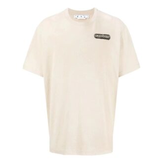 Off-White Men’ s SS22 Logo Printing Short Sleeve Loose Fit Light Brown T-Shirt Off-White Men’ s SS22 Logo Printing Short Sleeve Loose Fit Light Brown T-Shirt