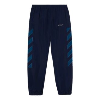Off-White Men’ s SS22 Logo Stripe Printing Casual Sports Pants/Trousers/Joggers Navy Blue Off-White Men’ s SS22 Logo Stripe Printing Casual Sports Pants/Trousers/Joggers Navy Blue