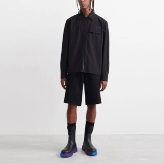 Off-White Men’ s SS22 Logo Twill Printing Solid Color Long Sleeves Version Black Shirt Off-White Men’ s SS22 Logo Twill Printing Solid Color Long Sleeves Version Black Shirt