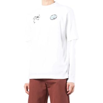 Off-White Men’ s SS22 Minimalistic Graffiti Printing Long Sleeves Version White T-Shirt Off-White Men’ s SS22 Minimalistic Graffiti Printing Long Sleeves Version White T-Shirt