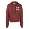 Off-White Men’ s SS22 Pattern Logo Hooded Long Sleeves Version Wine Red