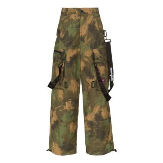 Off-White Men’ s SS22 Pattern Printing Cargo Casual Pants/Trousers Loose Fit Green Off-White Men’ s SS22 Pattern Printing Cargo Casual Pants/Trousers Loose Fit Green