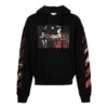 Off-White Men’ s SS22 Pattern Printing Hooded Long Sleeves Loose Fit Black