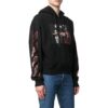 Off-White Men’ s SS22 Pattern Printing Hooded Long Sleeves Loose Fit Black