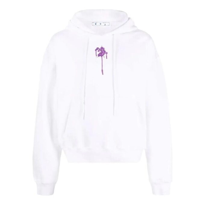 Off-White Men’ s SS22 Pattern Printing Hooded Long Sleeves Pullover Version White