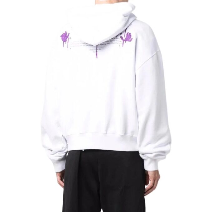 Off-White Men’ s SS22 Pattern Printing Hooded Long Sleeves Pullover Version White